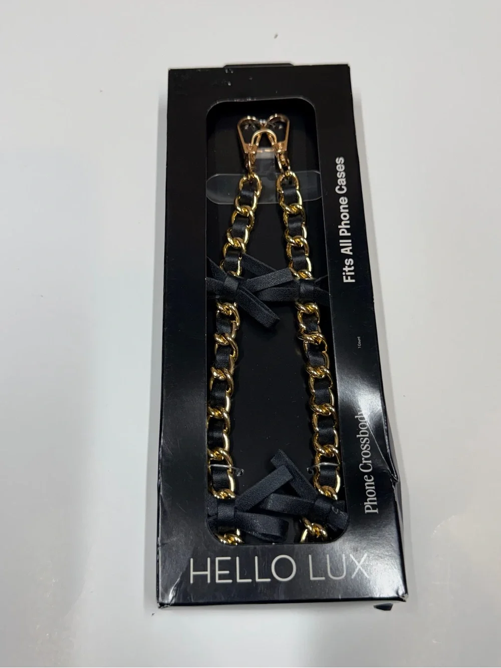 Gold and Black Chain Phone Crossbody Strap